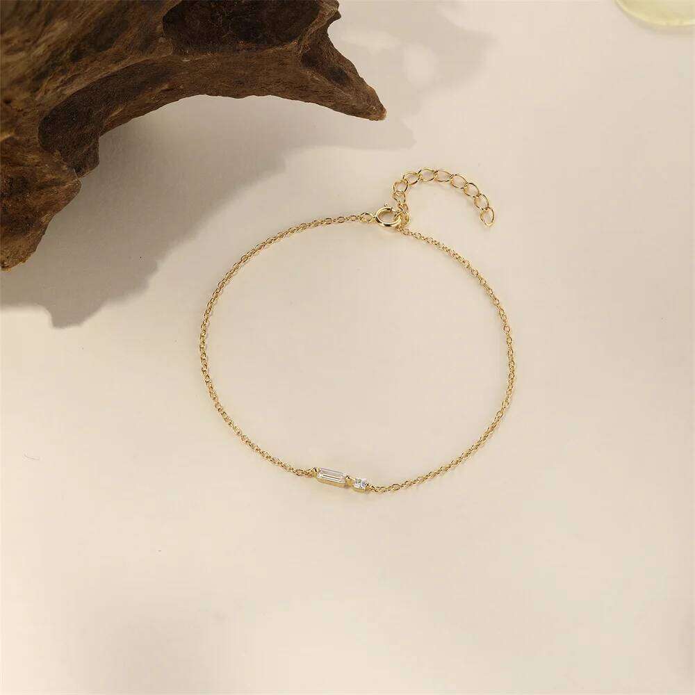 Aide 925 Sterling Silver Unique Zircon for Women Girls Gold Color Chain Bracelet Trendy Waterproof Fine Jewelry Pulsera