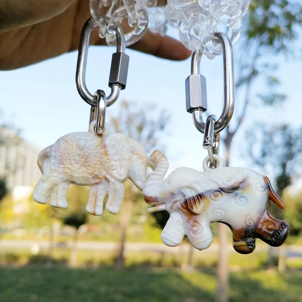 FishSheep Acrylic Clear Chain Eagle Skull Lock Pendant Necklace Men Women Hip Hop Spike Resin Elephant Choker Necklace Jewelry 251230