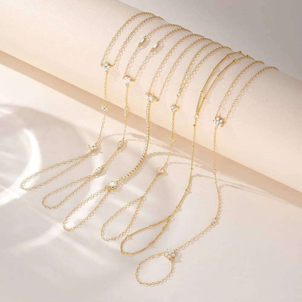 Aide 925 Sterling Silver Fine Geometric Lucky Flower CZ Sparking Zircon For Women Hand Chain Bracelets Jewelry