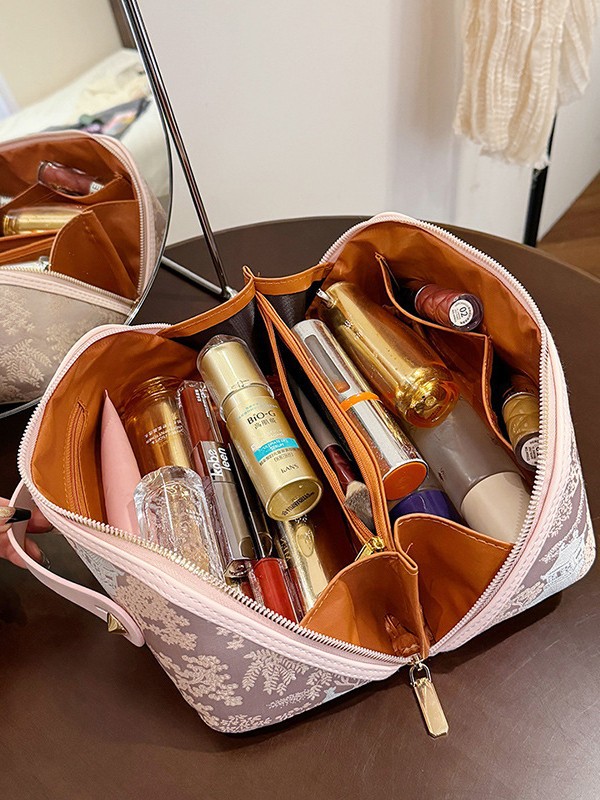 New Design Cross-border New ancient-style makeup bag Portable Large capacity Hand-held Portable Toiletry bag Cosmetics Free shipping