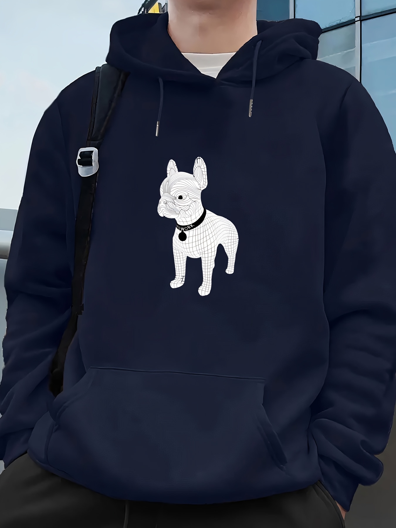 Men's Cozy & Stylish Hoodie Industrial TEC Print - Casual Long Sleeve Pullover with Kangaroo Pocket, Perfect for Fall/Winter