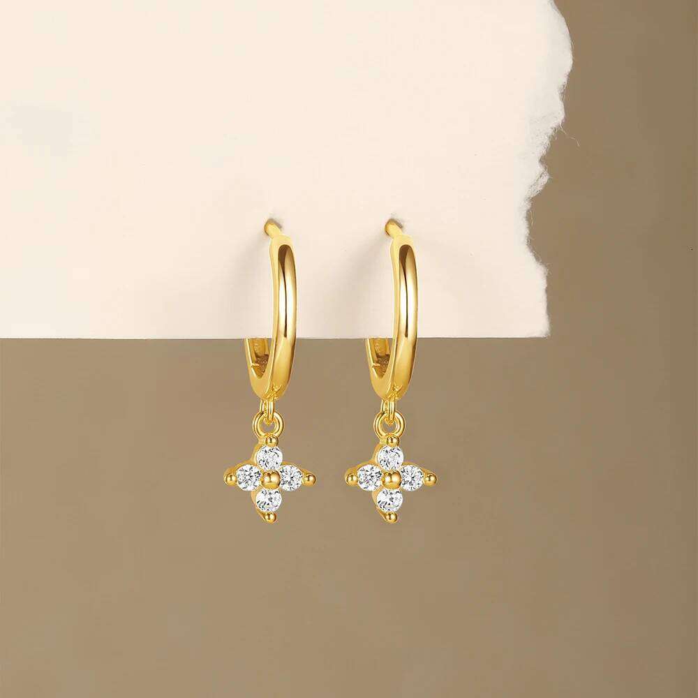 Aide 925 Sterling Silver Hollow-out Lotus Star Heart Zircon Ear Studs&Hoops Multi-Style Piercing Valentine's Day Confession Gift