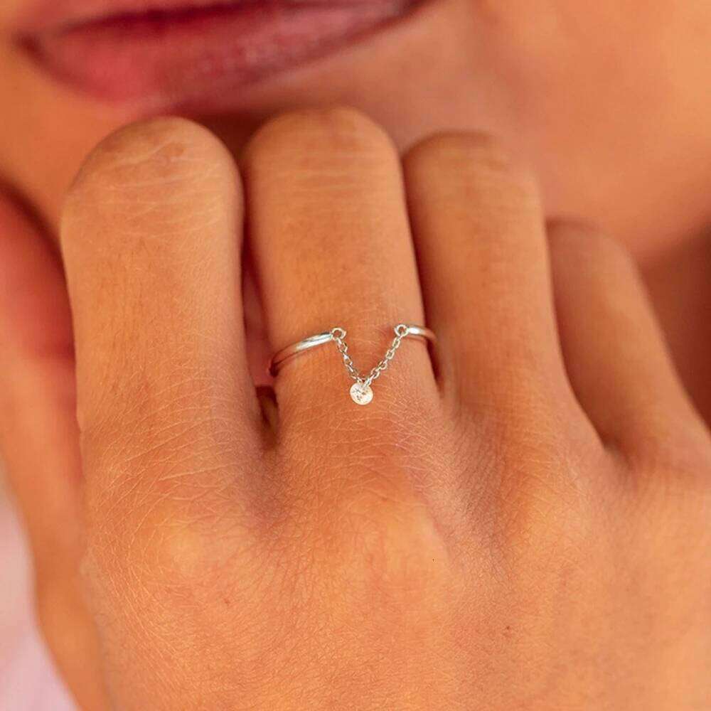 Aide 925 Sterling Silver Hollow Water Drop Wrap Zircon Adjustable Promise Rings For Women High Quality Jewelry Wedding Gift
