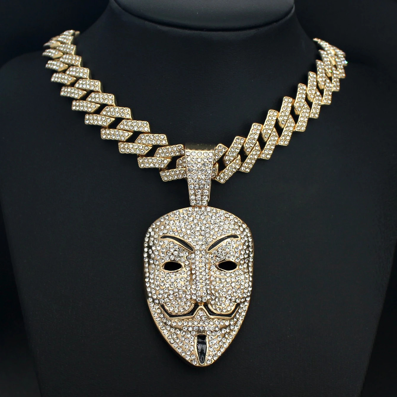 Men Women Hip Hop Big Dollar Sign Cross Pendant With 15mm Rhombus Cuban Chain Iced Out Bling Necklaces Fashion Charm Jewelry 251230