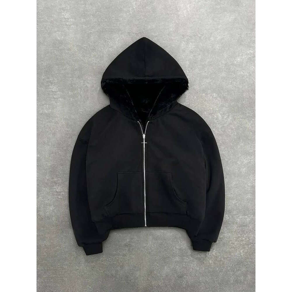 Zhehan Oversized Gothic Harajuku Women Men autumn winter Coat Casual retro leopard print zipper hoodie loose personalized top