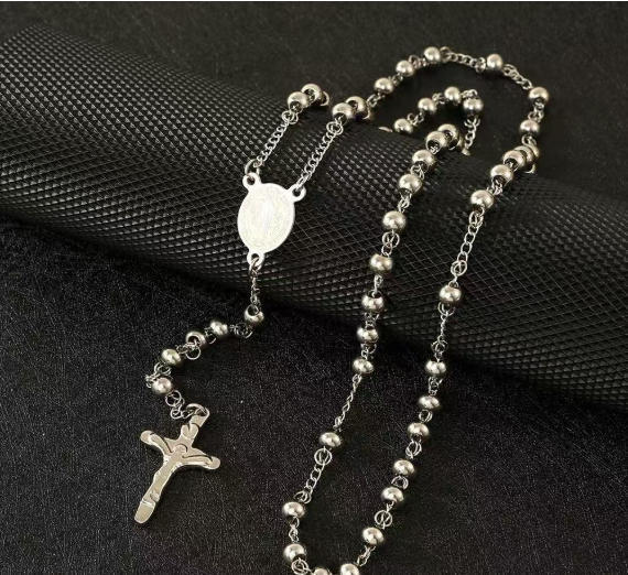 Pass Diamond Tester Hip Hop Iced Out Allah Moissanite Ball Chain 10mm Beads Necklace with Cross Pendant