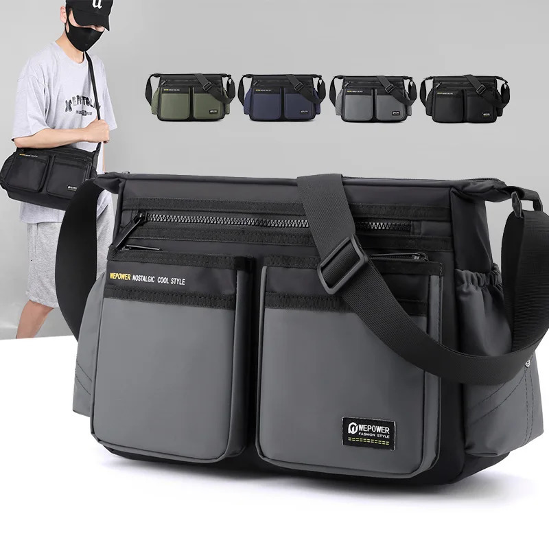 Multi-layer Pocket n Oxford Shoulder Bag Large Capacity Mens Casual Fashion Single Shoulder Crossbody Messenger Bag 251230