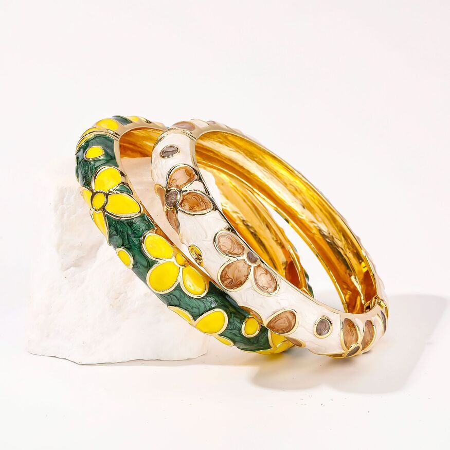 Vintage oil droplet enamel bracelet, jewelry, multifunctional floral fashionable bracelet accessories paracord bracelets