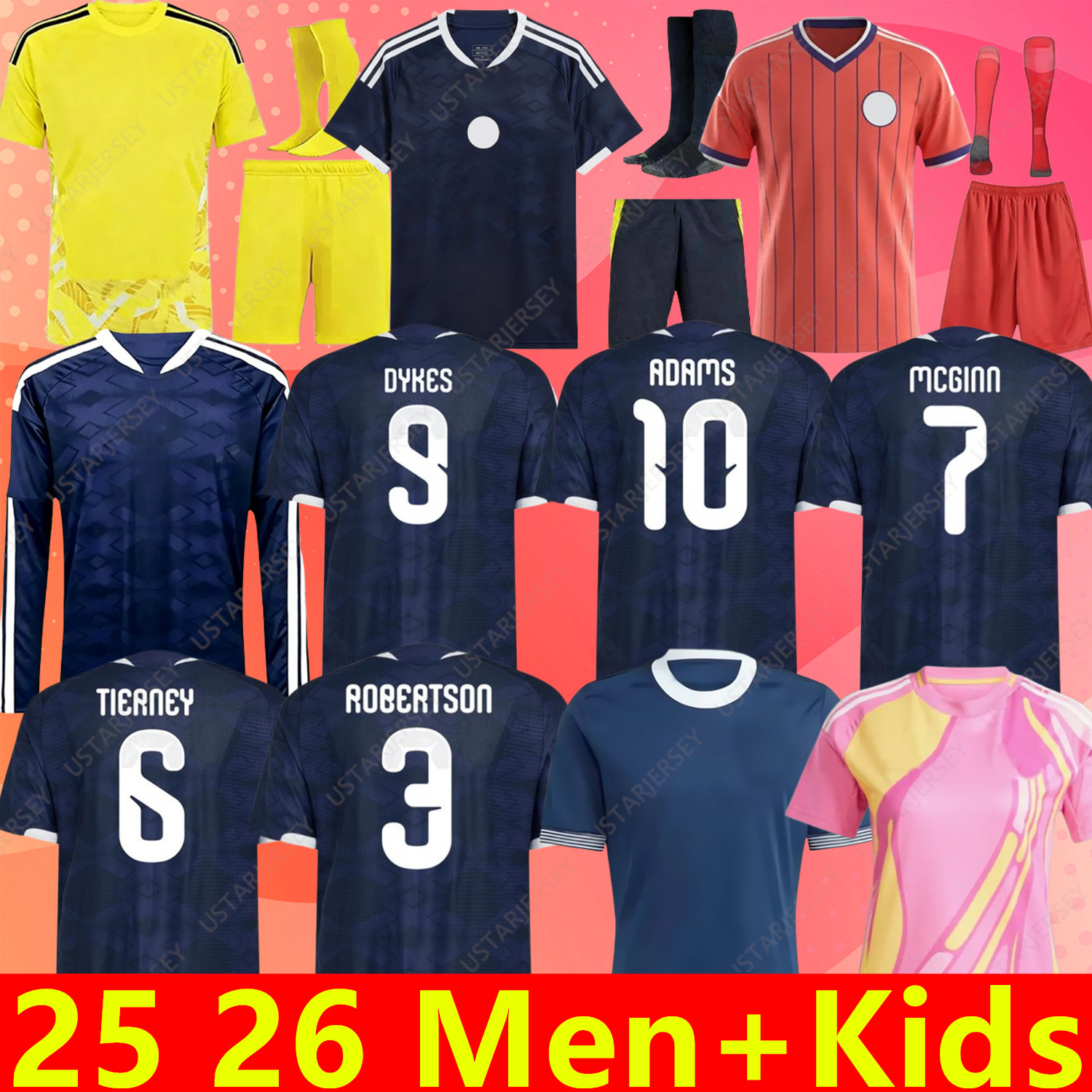 25 26 Scotland Football Shirt ROBERTSON McTominay McGREGOR SHANKLAND MCGREGOR DYKES ADAMS Football Shirt maillot Foot men kids unifrom WOMEN Scotland Soccer