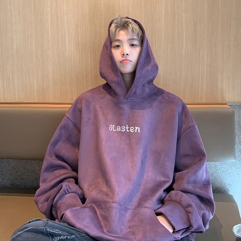 Hooded Sweatshirt Suede Heavyweight American Style Autumn Winter New Fleece Thickened Trendy Oversize Couple Jacket