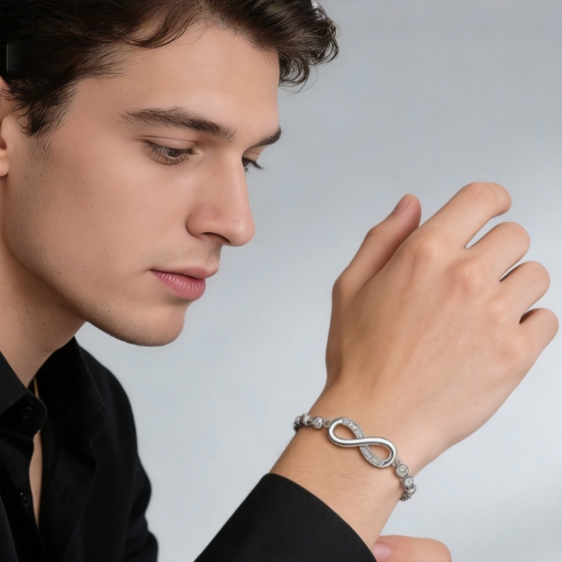 Valentine's Day Hot Sale Infinity Bracelet 3-Tone Shiny Crystal Jewelry Bestseller