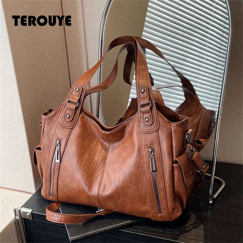 Soft Interior Compartment Shoulder High Quality Contrasting Colors Crossbody Bags For Women Fashion Pu Leather Handbags TEROUYE