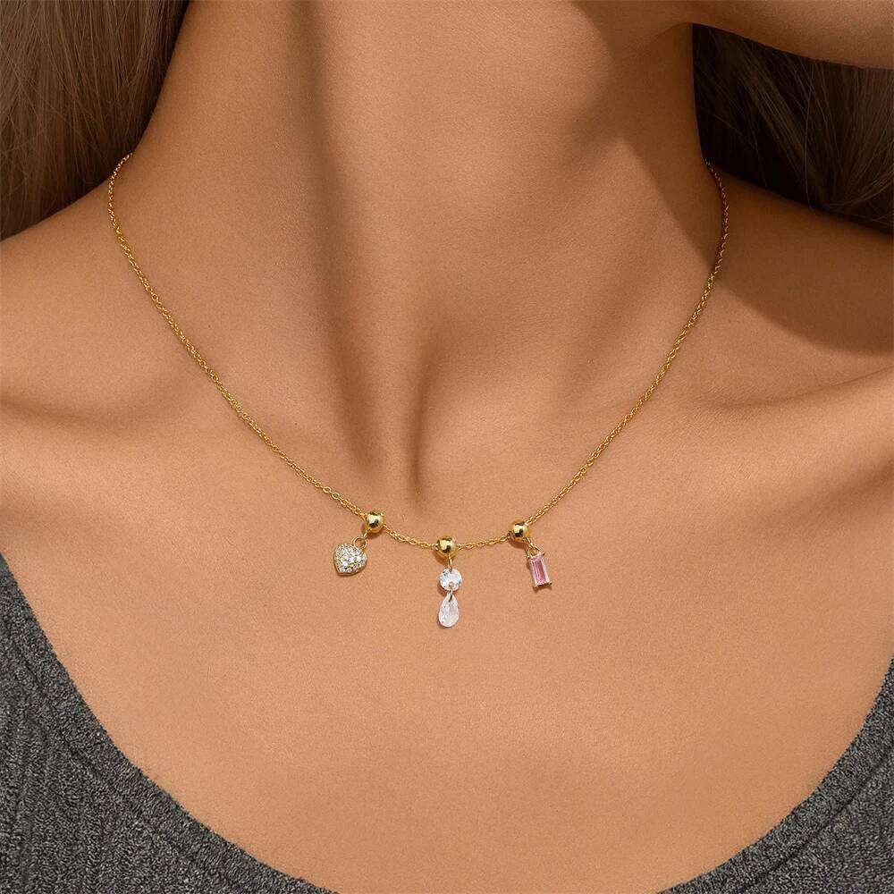 Aide 925 Sterling Silver DIY Pendant Necklace for Women Detachable Charms Clavicle Chain Party Accessories Jewelry 1pc