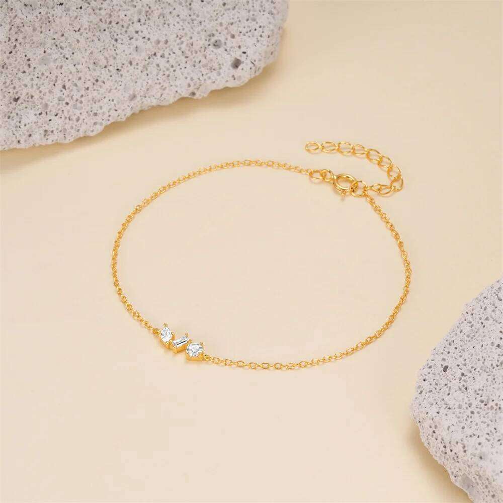 Aide 925 Sterling Silver Star Inlaid Opal With Mini Zircon Chain Bracelet For Women High Quality Elegant K Gold Jewelry Gift