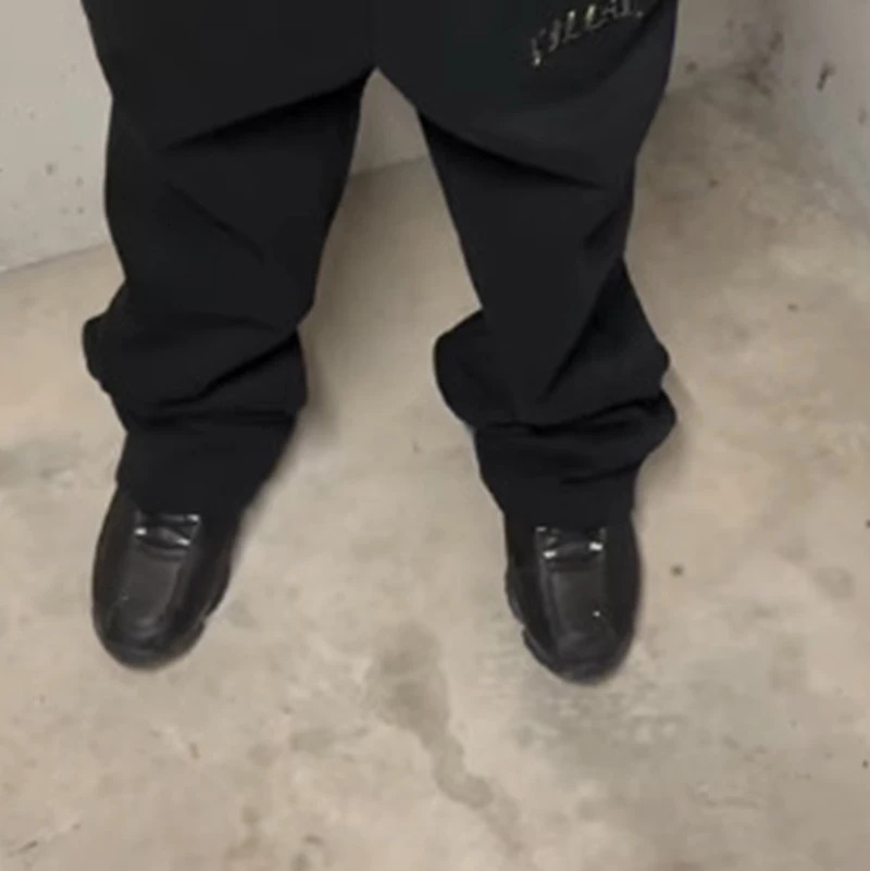 Mens Spliced Double Waist Hip-Hop Rap Loose Pants Casual Loose Trousers Spring Autumn Collection 2025 251231