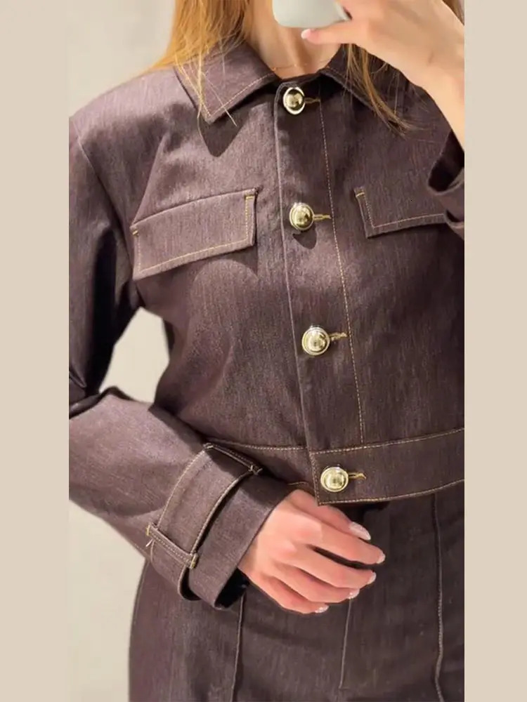 Chic Coat Pants Womens Set Turndown Collar Single Breasted Top Slim Trousers Female Sets Autumn Fashion Commute Lady Suit 251231