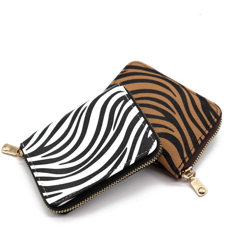 Cross-Border New Accordion Card Women, High-End Leopard Print Wallet for Men, Large Capacity Multi-Card Slot Multi-Function ID Holder