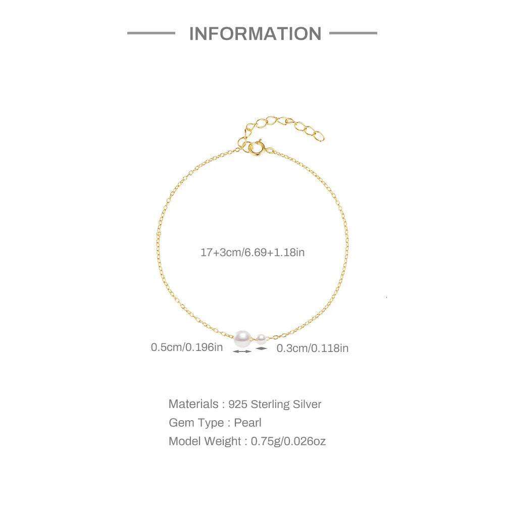 Aide 925 Sterling Silver White Round Pearl Charm Bracelet for Women Foldable 18K Gold Plated Chains Bracelets Fine Jewelry Gifts