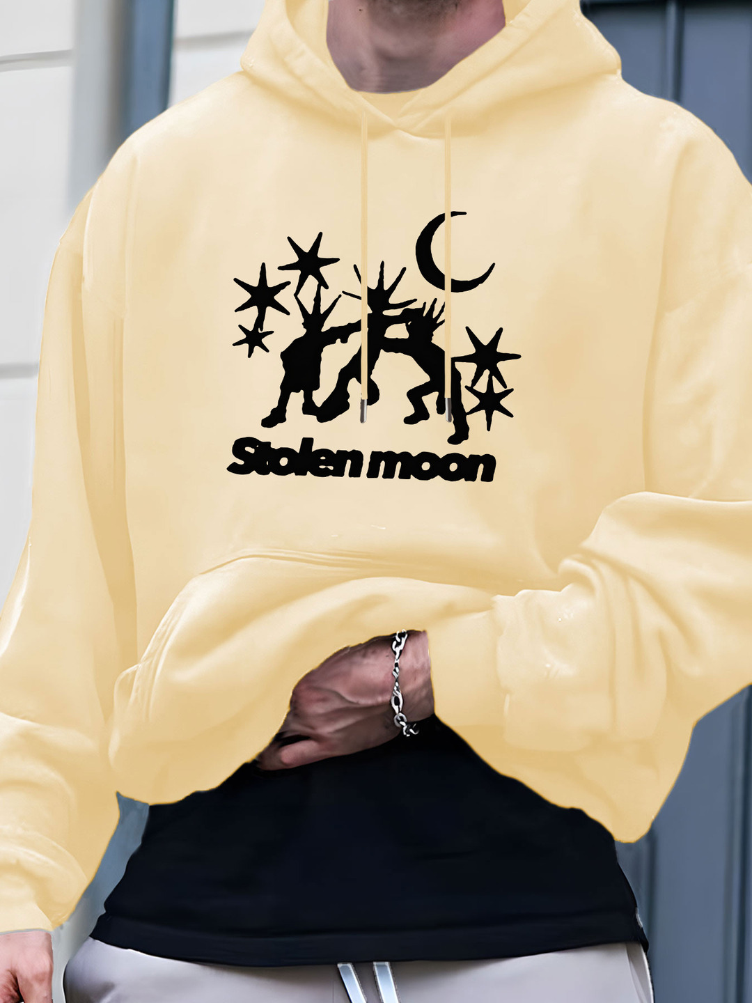 Stolen Graphic - Casual Long Sleeve Pullover with Front Pocket, Soft Polyester Blend, Perfect for Fall & Winter, Autumn Winter Apparel Design | Comfor