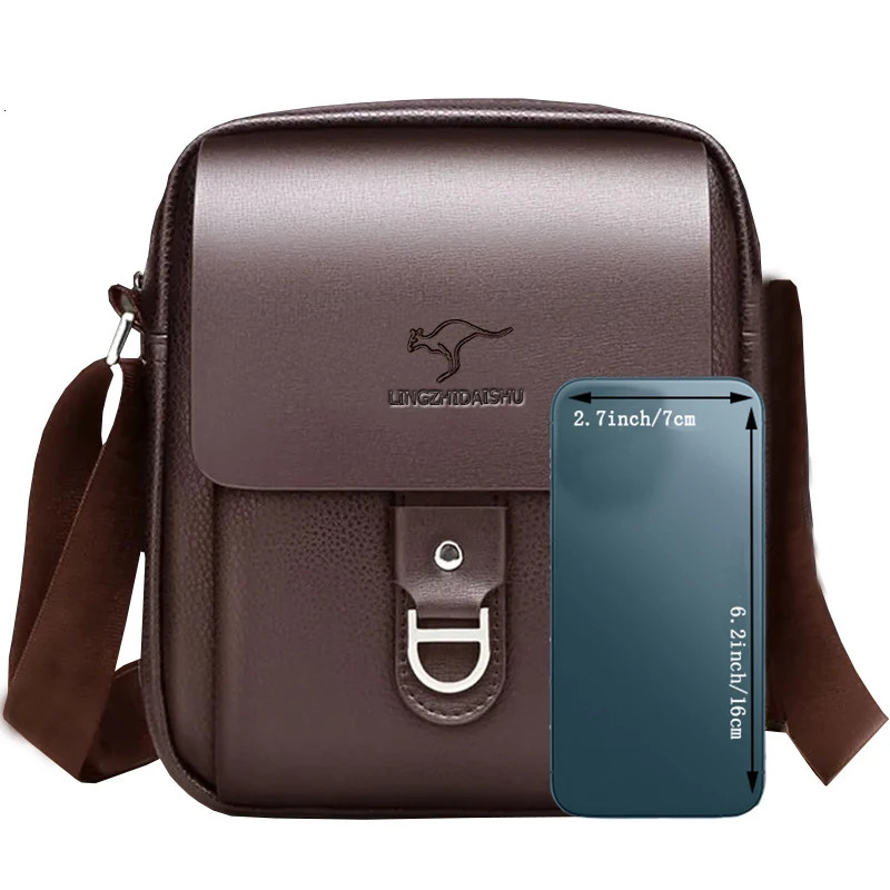 Mens Multi-Color Leather Crossbody Bag Versatile Casual Multi-Compartment Daily Commuting Stylish Practical 251230