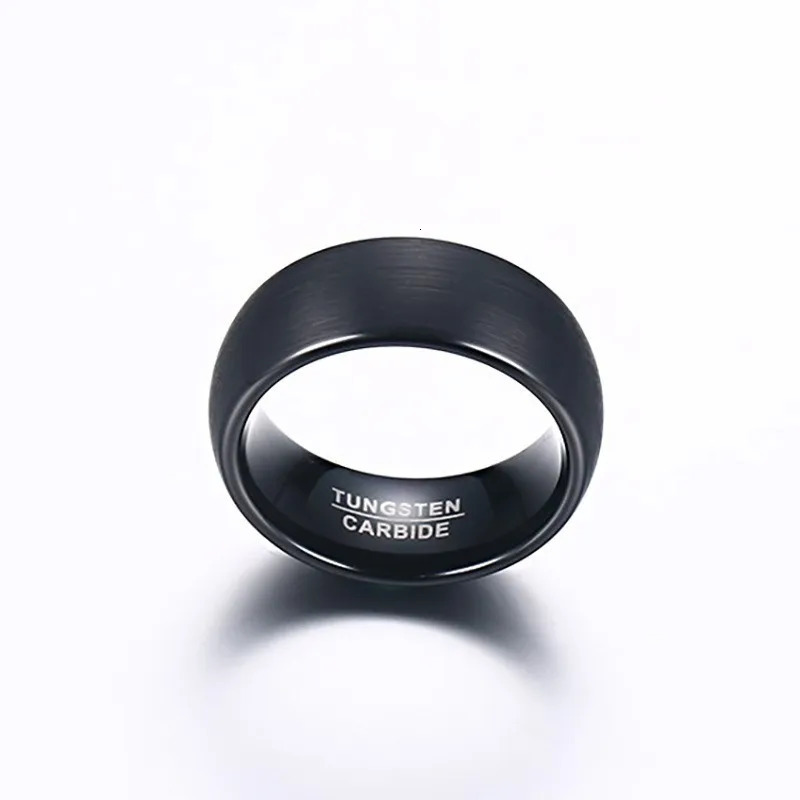 Vnox 8mm Tungsten Carbide Wedding Band Ring for Men Black Color Not Ccratch 251230