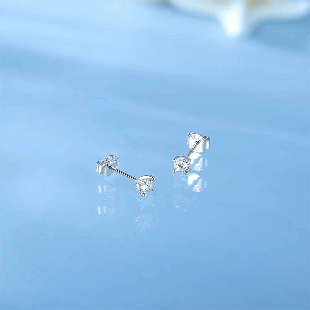 Aide 925 Sterling Silver 1pair Ins Simple 3mm Zircon Stud Earring 18k Gold Mini Minimalism Cute Earrings Fine Jewelly Party Gift