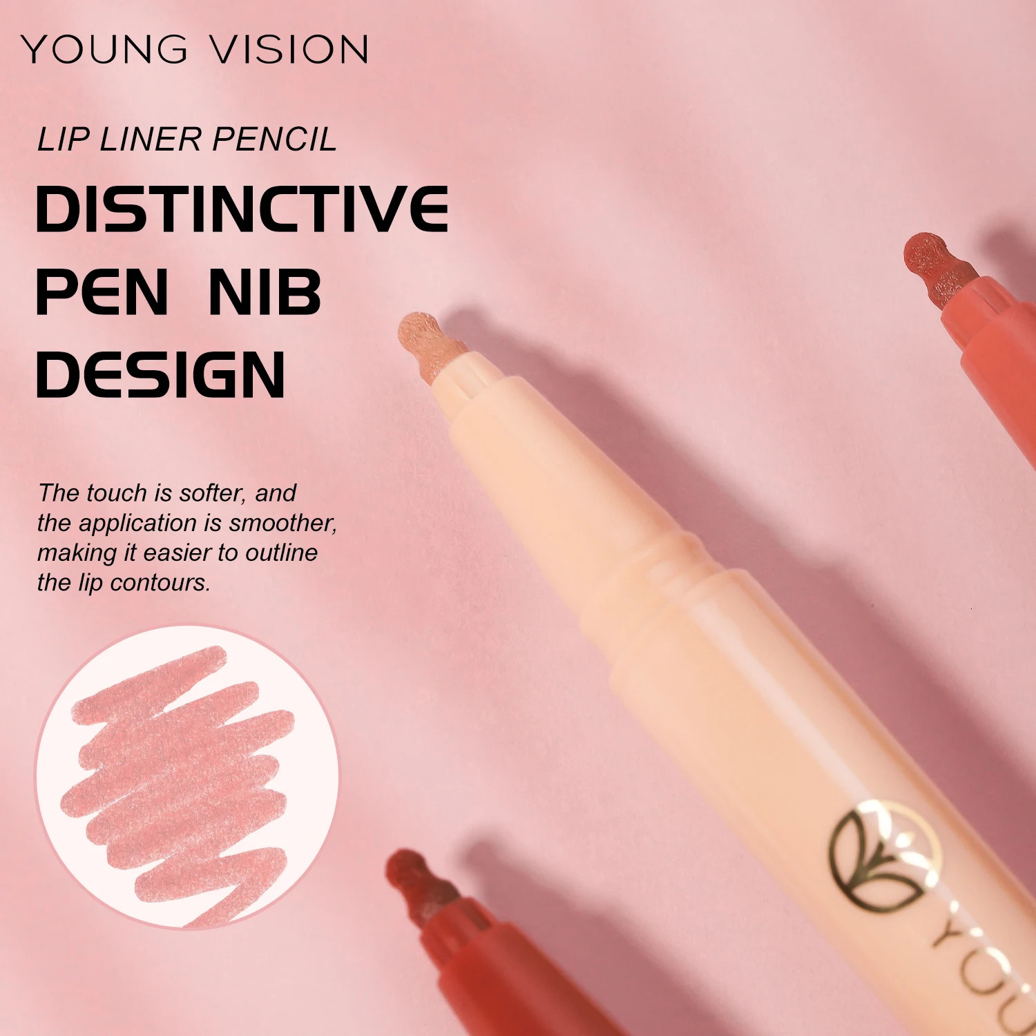 Waterproof Liquid Lip Liner Gourd Shape Sponge Applicator for Precise Outline - Matte Long-Lasting Lip Contour Pen Lip Tint 251231