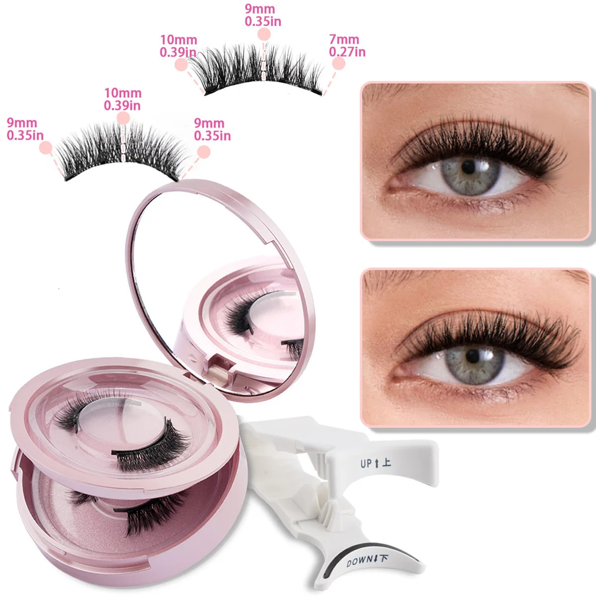 Magnetic Eyelashes 2 Pairs Magnetic False Eyelashes Kit with Tweezers Reusable Soft Faux Cils Fluffy Fake Mink Lashes Makeup Set 251231