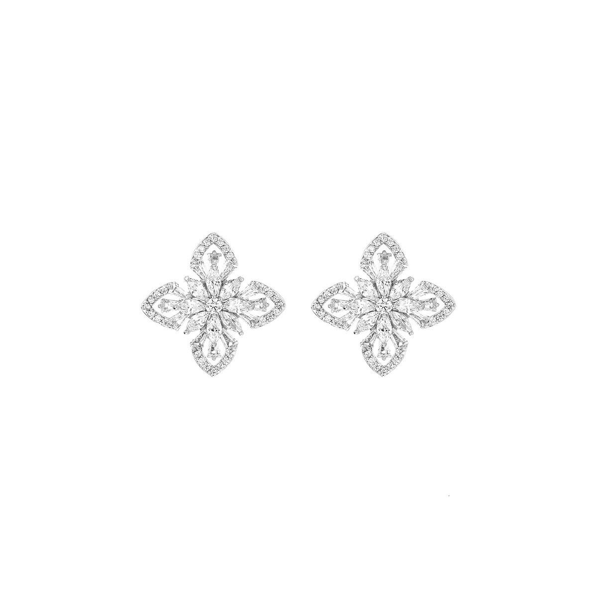 Luxury Brand Designer Jewelry Hollow Flower Four-Leaf Clover Earrings For Women 2025 New Hot-Selling Light Luxury High-End Earrings Flower Ear Jewelry