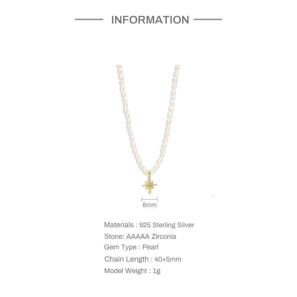 Aide Rice Pearl Necklace Silver 925 Oringinal Jewelry Star Palm Snake Zircon Pendant Necklaces For Women New Year Elegant Gift