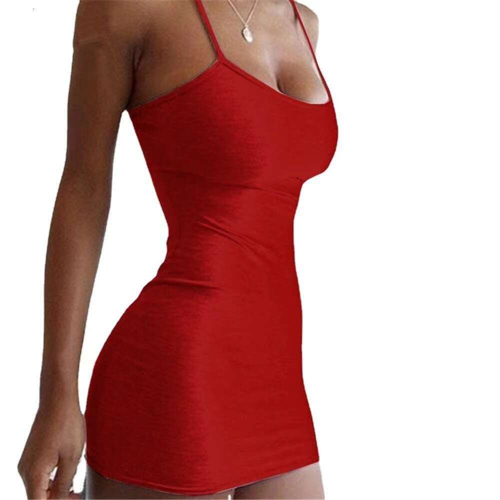 Foreign Trade Spring Summer Women's European and American Nightclub Bodycon Sexy Strap Outdoor Beach Dress