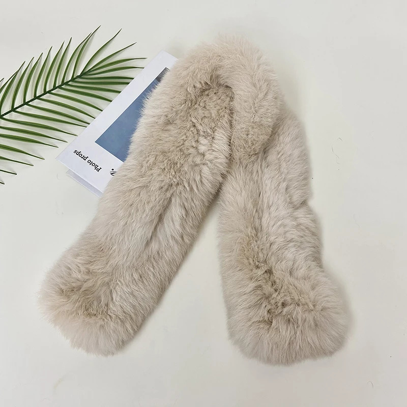 Winter Warm Real Rabbit Fur Scarf for Women Outdoor Neck Warmer Real Fur Shawls 251225