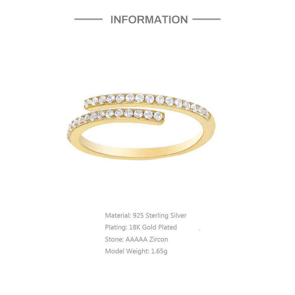 Aide 925 Sterling Silver Double Layers Sparkling CZ Zircon Pave Adjustable Rings For Women Luxurious Versatile Stackable Ring