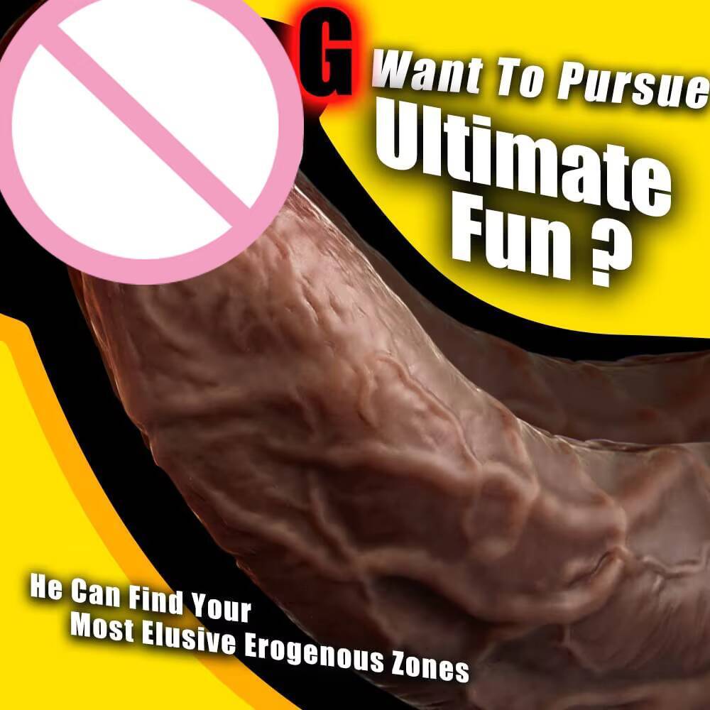 20 INCH Black Double-Layer Silicone Simulation Female Masturbation Dildo