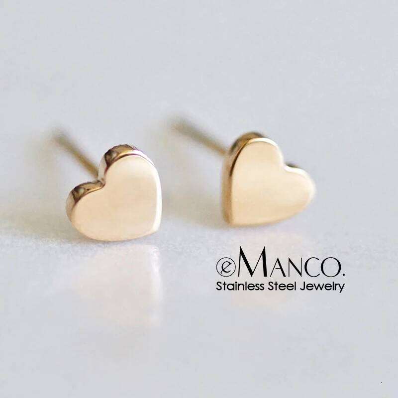 eManco Stainless Steel Non-fading Love New Wholesale Small Korean Earrings Clip on Earring Jewelry