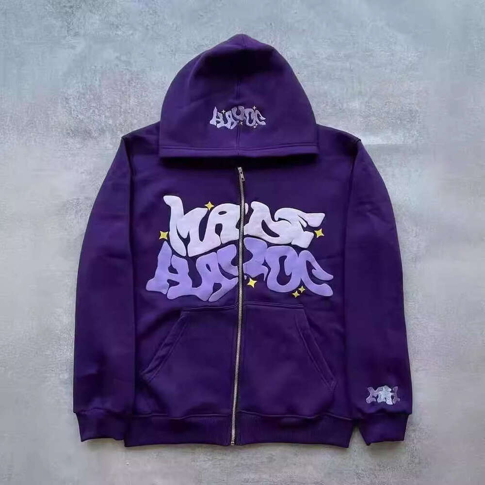 2026 European and American Style Y2K Gothic Punk Hip-Hop Fashion Zipper Digital Print Hoodie