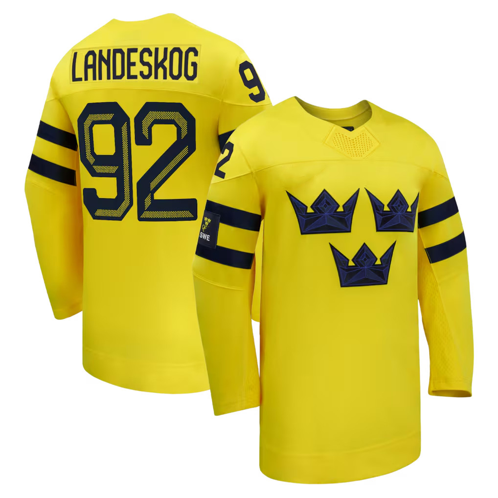 88 William Nylander team Sweden hockey 2026 olympices jersey 92 Gabriel Landeskog Leo Carlsson Rasmus Dahlin Lucas Raymond Mika Zibanejad Wallstedt je