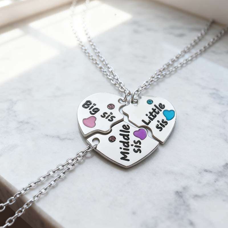 European and American Cross-Border Fashion Letter Best Friend Forever BFF Heart Splicing Necklace
