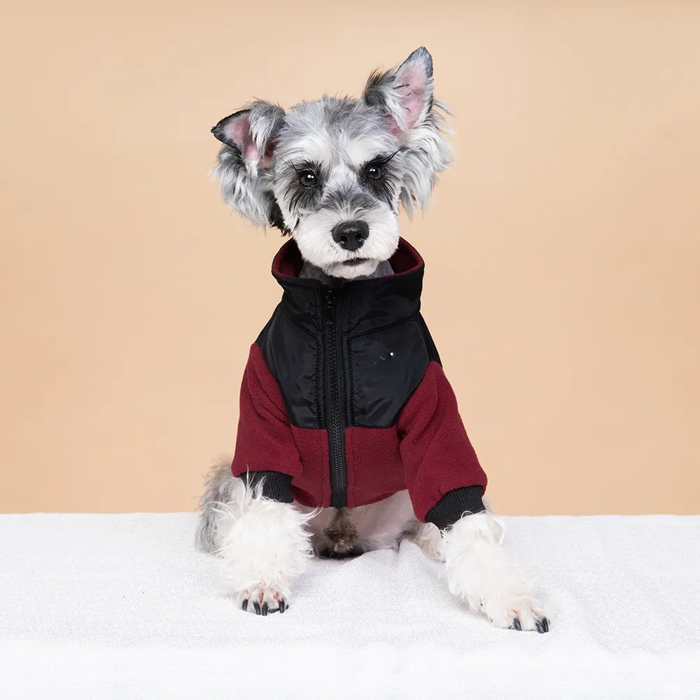 2026 New Soft Warm Fleece Hoodie Splicing Designer Apparel The Dog Face Coats Pet Winter Jacket Cold Weather Clothes For Small Medium Dogs XXXL Black 