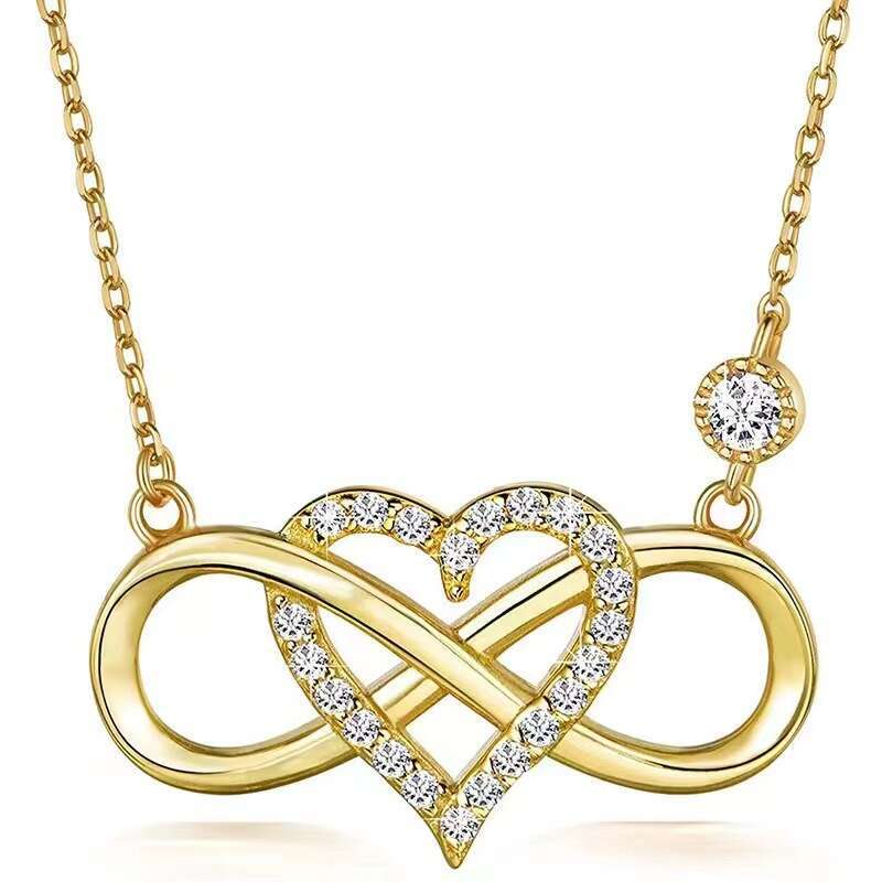 Women's Figure 8 Infinity Heart Pendant Necklace S925 Silver European American Classic Style Factory Wholesale In Stock