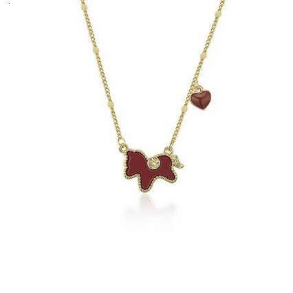 Get Rich Instantly Little Pony Heart Necklace Real Gold Plated Hot-Selling Sparkling Collarbone Chain Elegant Fashion Women's Style