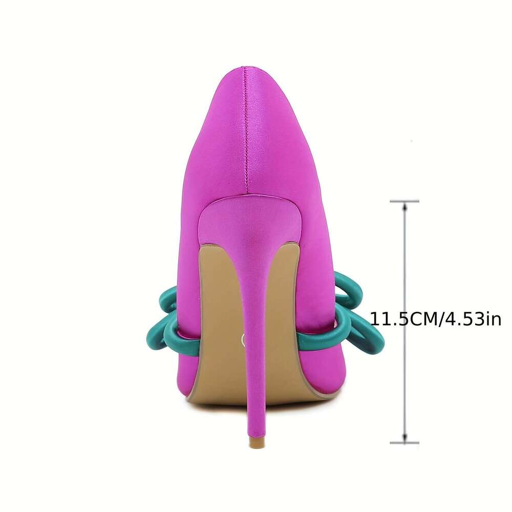 Elegant Multicolored Bow Women S Stiletto Pointed Toe Party Shoes MOJIDASHU