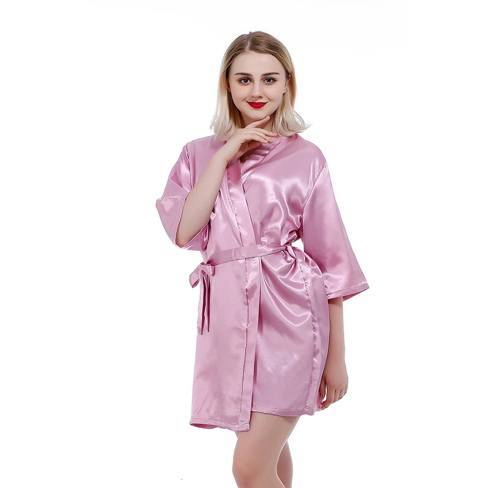 RB030 Sexy Large Size Satin Night Robe Lace Bathrobe Perfect Wedding Bride Bridesmaid Robes Dressing Gown For Women 251231