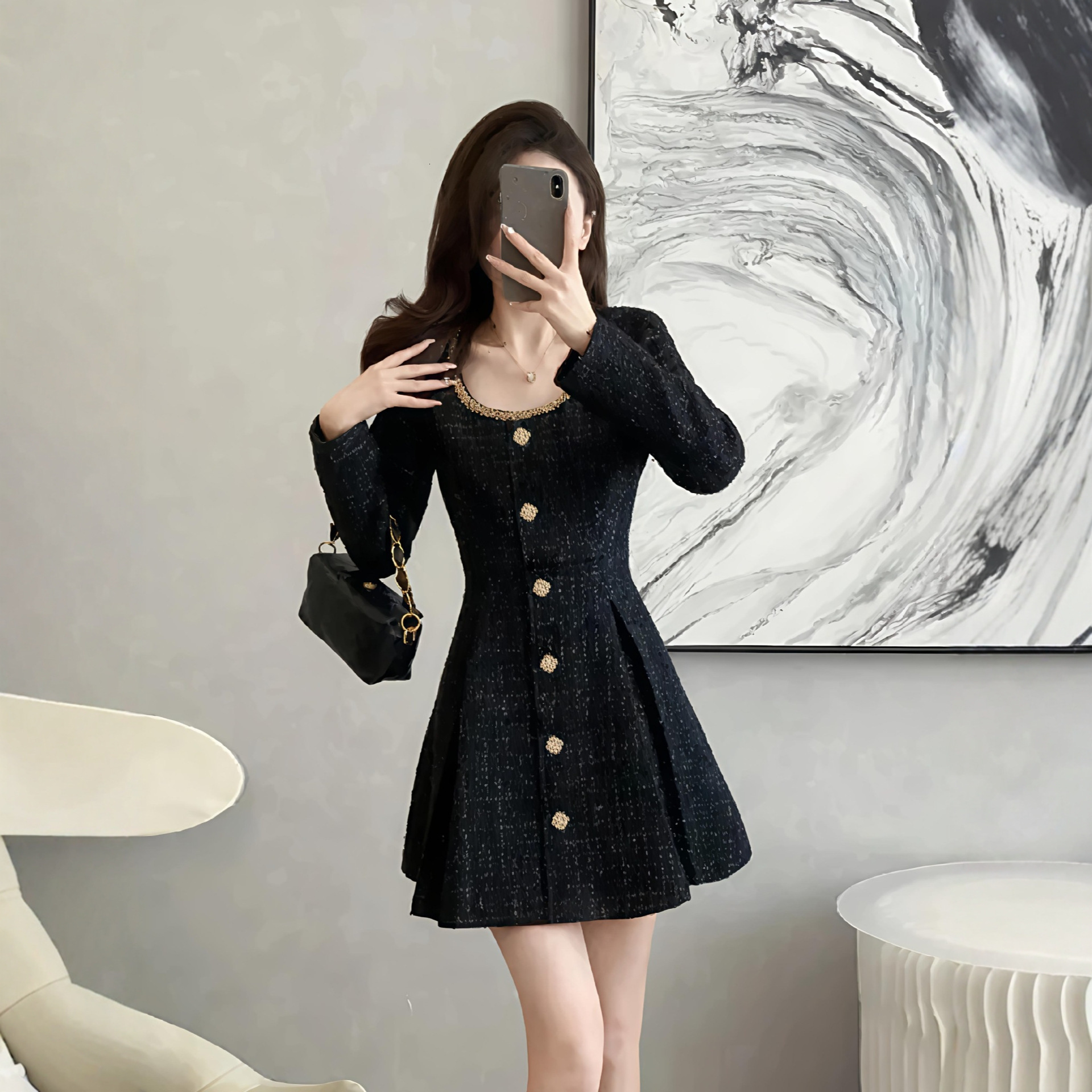 Luxurious And Sexy Women's Fall/winter Dress With Simple And Elegant Design Featuring Exquisite And Form-fitting Fit For Women
