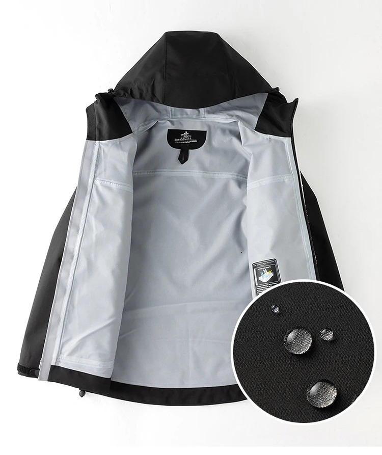 Mens Rain Jackets Lightweight Windbreaker Jacket with Arm Pocket Hood for Outdoor Adventure Hiking Coats 251205