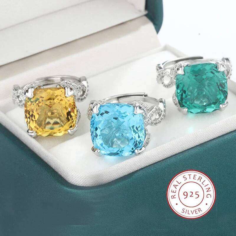Luxurious 925 Silver for Women Stylish Colorful Shiny AAA Zircon Exquisite Party Jewelry Wedding Bride Engagement Ring