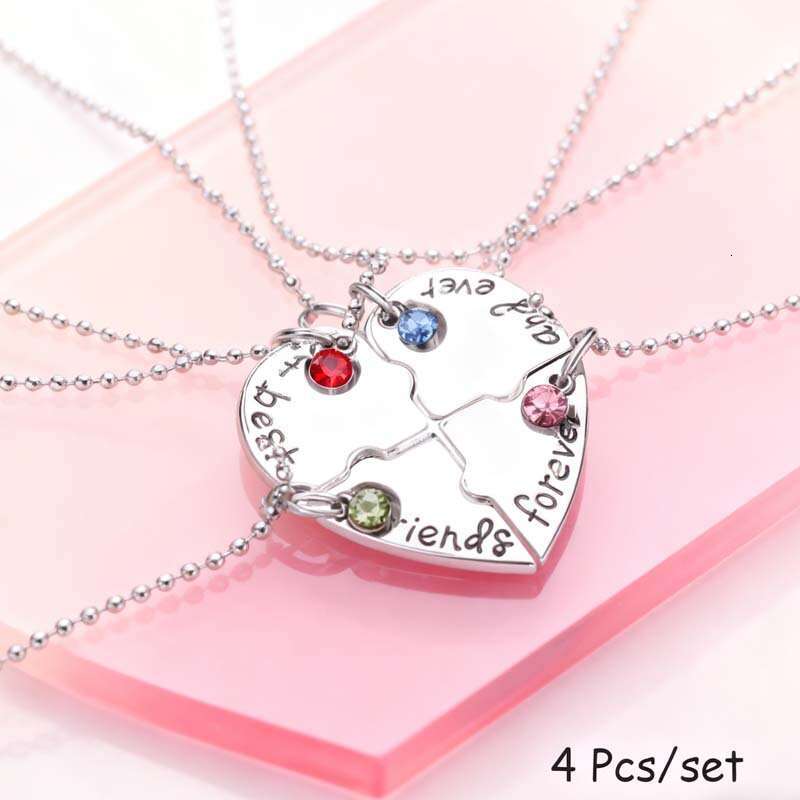 European and American Cross-Border Fashion Letter Best Friend Forever BFF Heart Splicing Necklace