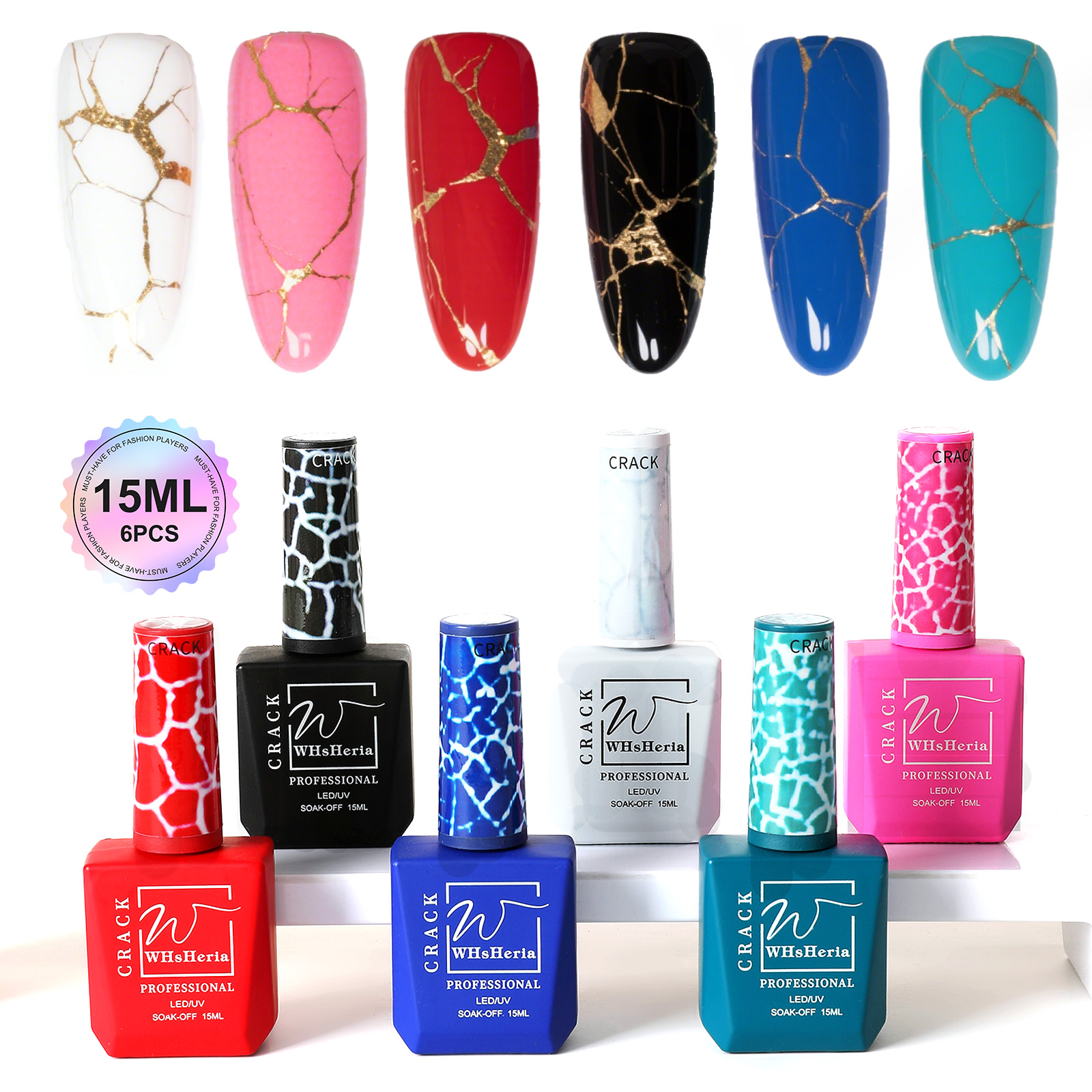 Nail polish with natural crack-resistant coating featuring marble-like patterns.