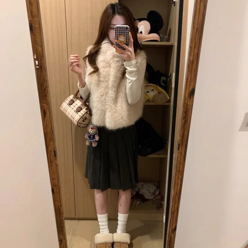 Cashmere Ecofriendly Fur Vest for Women Short Autumn Winter Coat 251216