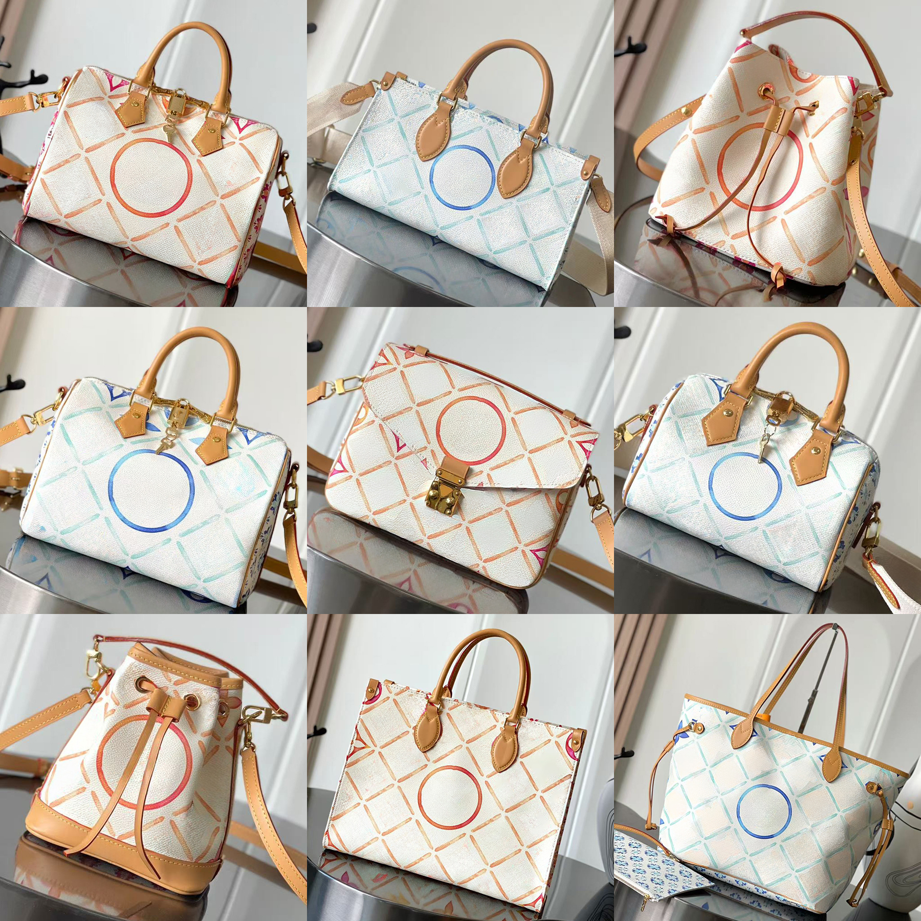 Designer Bag Women Shoulder Bags Canvas watercolor Totes Large Handbags Luxury Crossbody Shopping Beach Purse